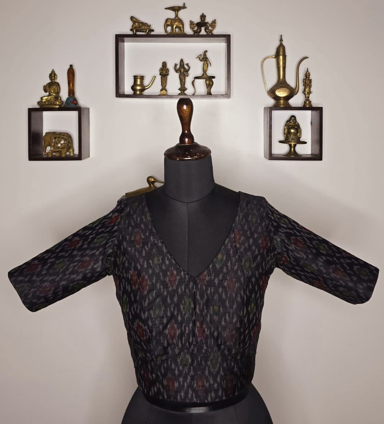 Pure Ikkat Raw Silk Pattern Blouse
