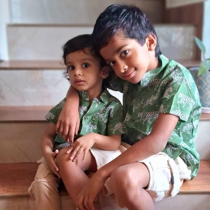 Green Animal Printed Cotton Shirt